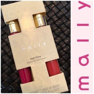 MALLY - NWT High Shine Liquid Lip Balm Duo in Peach & Hot Pink/2 Full-Size Tubes